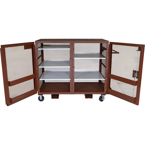 Armoire mobile en treillis, Acier, 49 pi³, Rouge Distribution Jean Lapalme