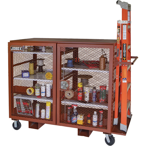 Armoire mobile en treillis, Acier, 49 pi³, Rouge Distribution Jean Lapalme
