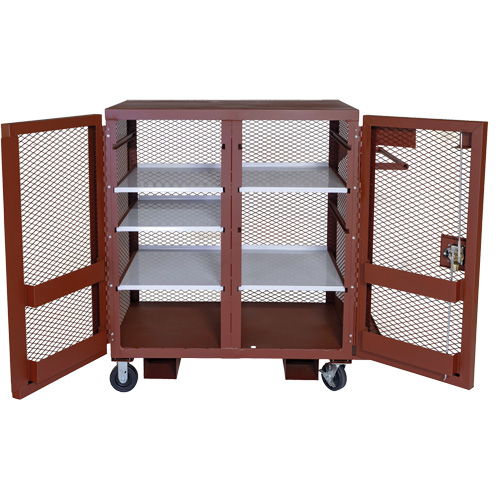 Armoire mobile en treillis, Acier, 37 pi³, Rouge Distribution Jean Lapalme