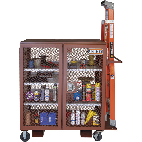 Armoire mobile en treillis, Acier, 37 pi³, Rouge Distribution Jean Lapalme