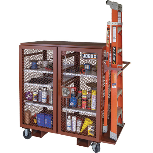 Armoire mobile en treillis, Acier, 37 pi³, Rouge Distribution Jean Lapalme
