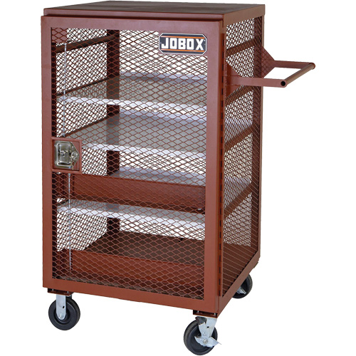 Mobile Mesh Cabinet, Steel, 22 Cubic Feet, Red Distribution Jean Lapalme