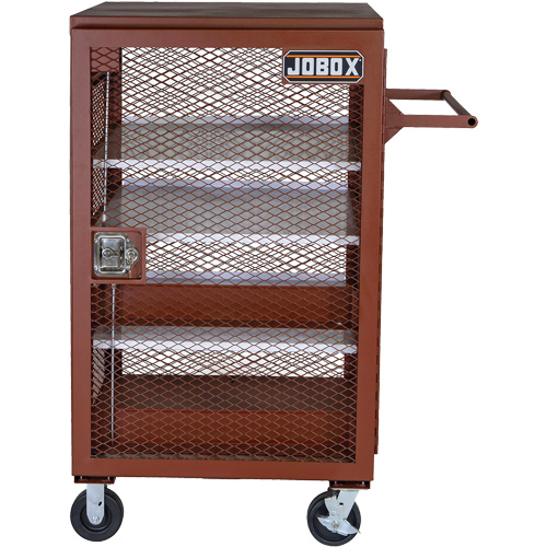 Mobile Mesh Cabinet, Steel, 22 Cubic Feet, Red Distribution Jean Lapalme