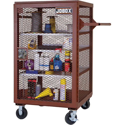 Mobile Mesh Cabinet, Steel, 22 Cubic Feet, Red Distribution Jean Lapalme
