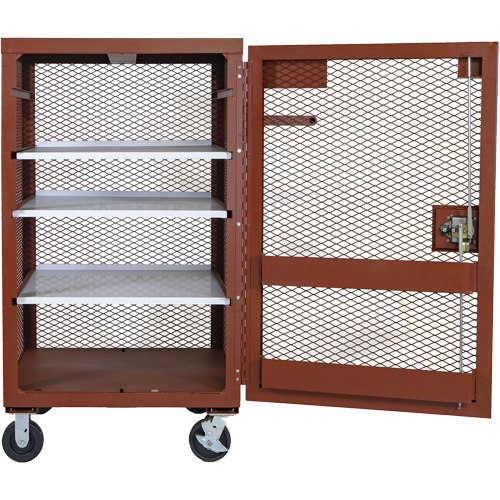 Mobile Mesh Cabinet, Steel, 22 Cubic Feet, Red Distribution Jean Lapalme