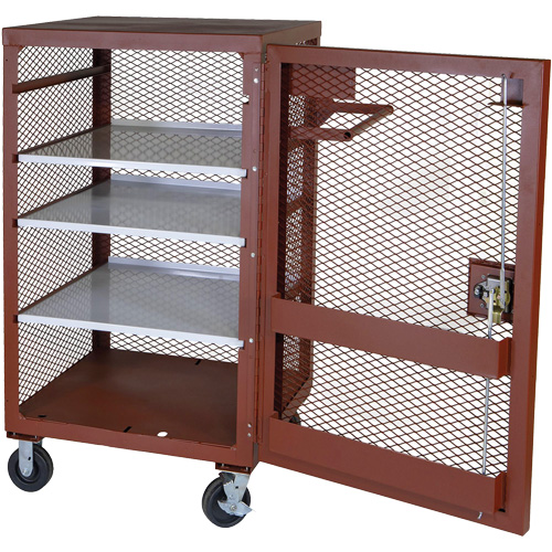 Mobile Mesh Cabinet, Steel, 22 Cubic Feet, Red Distribution Jean Lapalme