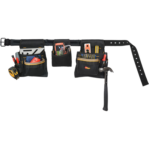 Deluxe Tool Belt Combo, Polyester, Black Distribution Jean Lapalme