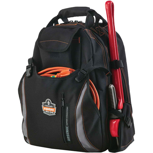 Arsenal&reg; 5843 Tool Backpack, 13-1/2" L x 8-1/2" W, Black, Polyester Distribution Jean Lapalme