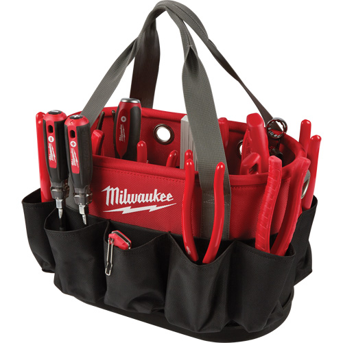 Utility Oval Bag, Ballistic Nylon, 24 Pockets, Black/Red Distribution Jean Lapalme