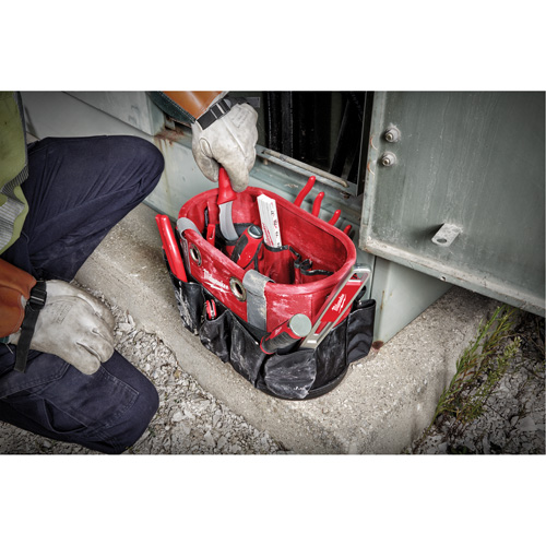 Utility Oval Bag, Ballistic Nylon, 24 Pockets, Black/Red Distribution Jean Lapalme