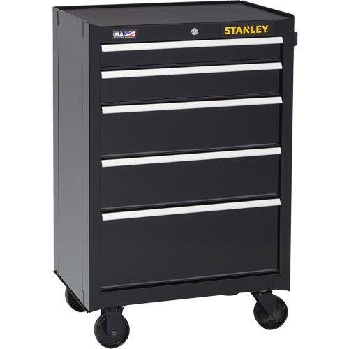 Armoire &agrave; outils roulante de s&eacute;rie 300, 5 tiroirs, 26-1/2" la x 18" p x 40-1/2" h, Noir Distribution Jean Lapalme