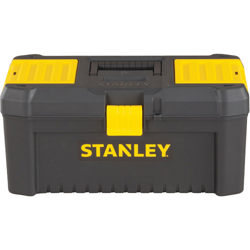 Coffre &agrave; outils avec plateau Essential, 16" la x 8" p x 7-3/10" h, Noir/Jaune Distribution Jean Lapalme