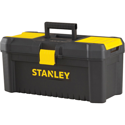 Coffre &agrave; outils avec plateau Essential, 16" la x 8" p x 7-3/10" h, Noir/Jaune Distribution Jean Lapalme