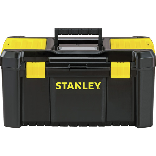 Coffre &agrave; outils avec plateau Essential, 19" la x 9-7/8" p x 9-3/4" h, Noir/Jaune Distribution Jean Lapalme