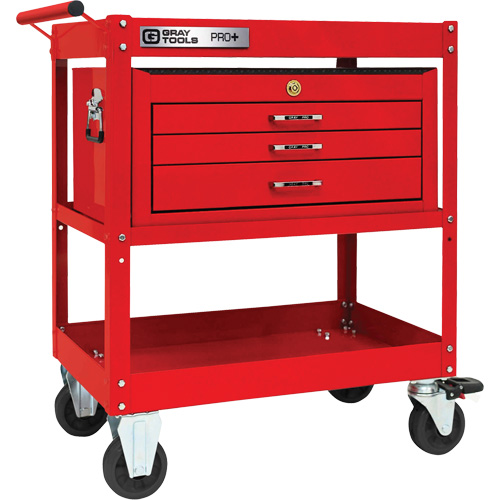 PRO+ Series Heavy-Duty Utility Cart with Intermediate Chest, 2 Tiers, 30-1/5" x 38-1/3" x 19-1/2" Distribution Jean Lapalme