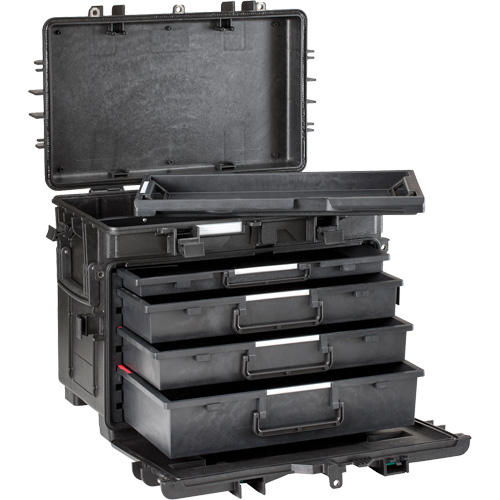 Military Mobile Tool Chest With Drawers, 4 Drawers, 22-4/5" W x 15" D x 18" H, Black Distribution Jean Lapalme