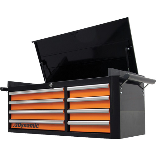 Coffre sup&eacute;rieur, 42" la, 8 tiroirs, Noir/Orange Distribution Jean Lapalme