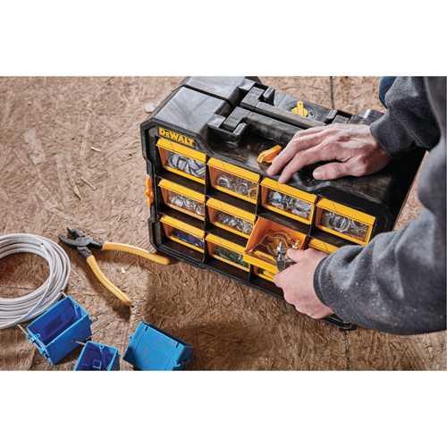 Organisateur Flip-Bin, 3-7/8" la x 17-3/4" p x 13-7/8" h, Noir/Jaune Distribution Jean Lapalme