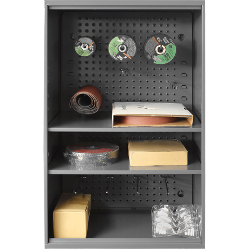 Armoire d'entreposage de produits abrasifs avec panneau perfor&eacute;, Acier, 19-7/8" x 14-1/4" x 32-3/4", Gris Distribution Jean Lapalme
