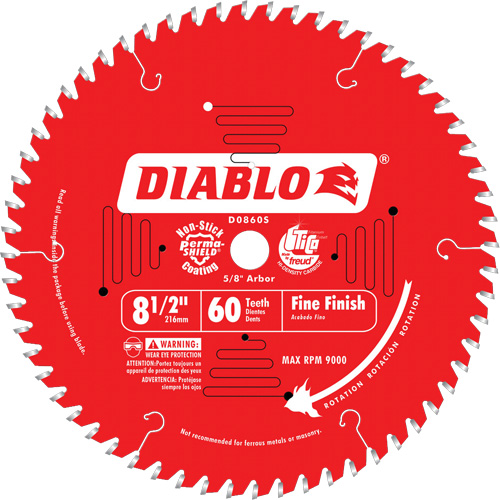 Lames de scie pour entrepreneur - Lames de scie finition fine, 8-1/2", 60 dents, Pour Bois Distribution Jean Lapalme
