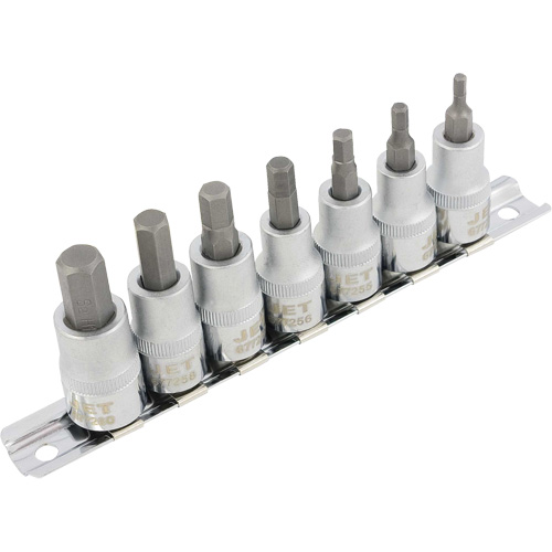 HSW3811M 7-Piece Metric 2" Long Hex Bit Socket Set, Hex, 3/8" Drive, 7 Pcs Distribution Jean Lapalme
