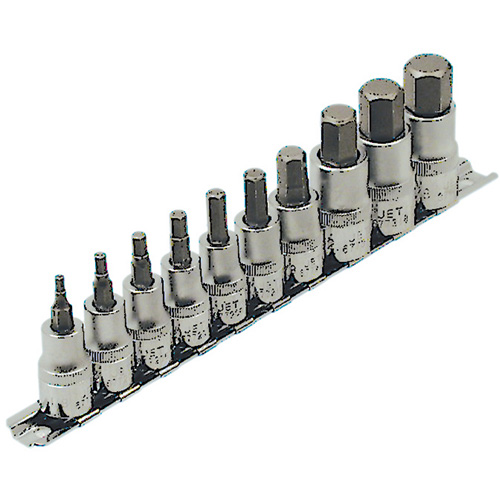 HSW3812-10 SAE Bit Socket Set, Hex, 1/2"/3/8" Drive, 10 Pcs Distribution Jean Lapalme