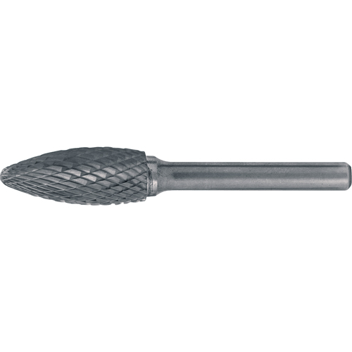 CLEVELAND Solid Carbide Burrs - Flame Shaped, 5/16" Dia., 1/4" Shank Distribution Jean Lapalme
