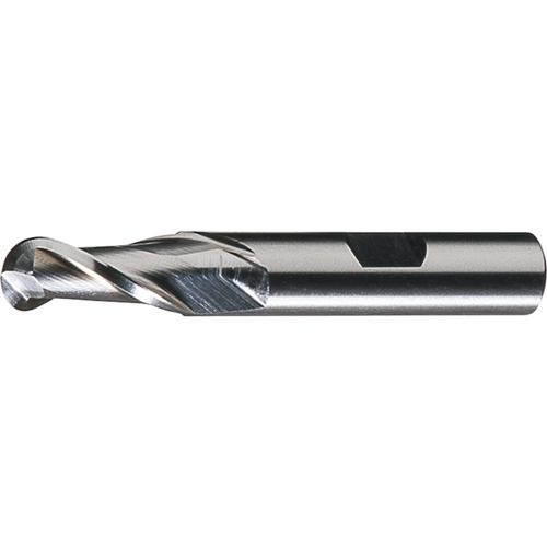 CLEVELAND Centre Cutting Ball Nose Single End Finishers, 1/2" Dia., 2 Flutes, Cobalt Distribution Jean Lapalme