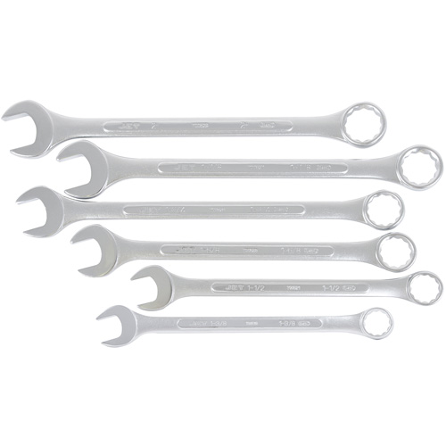 Fully Polished Long Pattern Combination Wrench Set, Combination, 6 Pieces, Imperial Distribution Jean Lapalme
