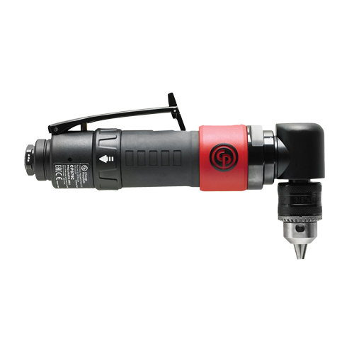 Perceuse pneumatique angulaire r&eacute;versible, mandrin 3/8", Entr&eacute;e d'air 1/4" NPT, Tr/min &agrave; vide 2000 Distribution Jean Lapalme