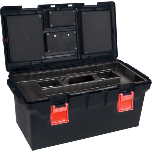 Coffres &agrave; outils en plastique, 22" la x 11" p x 10-1/2" h, Noir Distribution Jean Lapalme