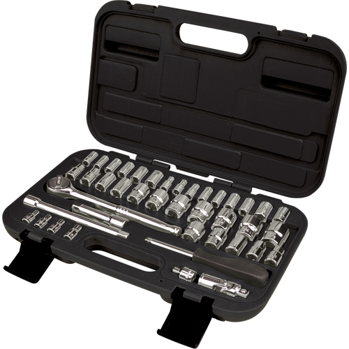 1/4" & 3/8" Drive SAE/Metric Socket Set, 41 Pcs Distribution Jean Lapalme