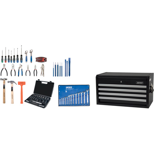 Ensemble d'outils de d&eacute;part avec coffre en acier, 70 morceaux Distribution Jean Lapalme