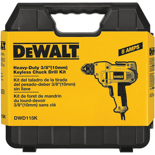 VSR Mid-Handle Drill, 3/8" Chuck, 8 A, 120 V, 0-2500 RPM, Keyless Chuck Distribution Jean Lapalme