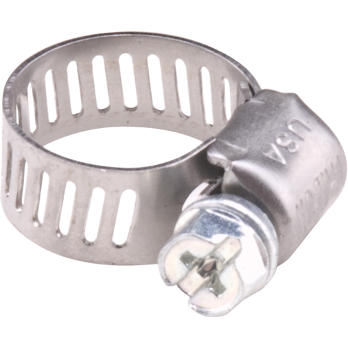 Hose Clamps - Stainless Steel Band & Zinc Plated Screw, Min Dia. 1/5", Max Dia. 5/8" Distribution Jean Lapalme