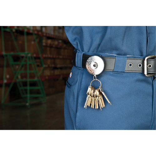 Porte-cl&eacute;s &agrave; d&eacute;vidoir The Original, Chrome, C&acirc;ble 24", Fixation Agrafe de ceinture Distribution Jean Lapalme