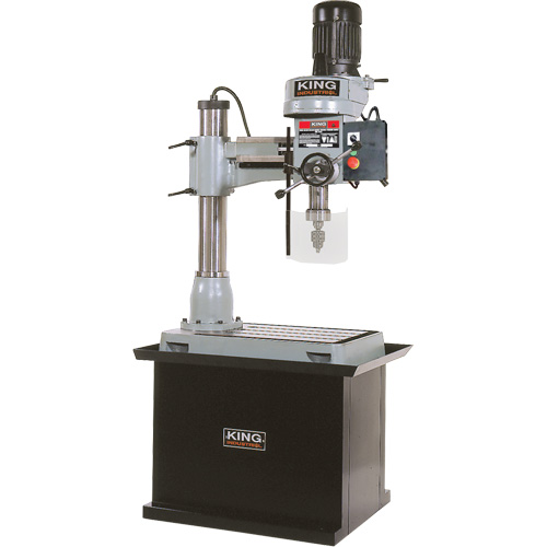 Radial Drilling Machine with Stand, 1/2" Chuck, 5 Speed(s), 19-5/8" W x 21-5/8" L, #3 Morse Distribution Jean Lapalme