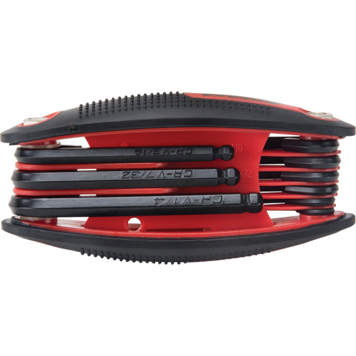 Ball End Fold-Up Hex Key Set, 9 Pcs., Imperial Distribution Jean Lapalme