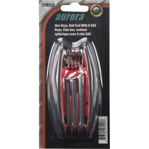 Ball End Fold-Up Hex Key Set, 9 Pcs., Imperial Distribution Jean Lapalme