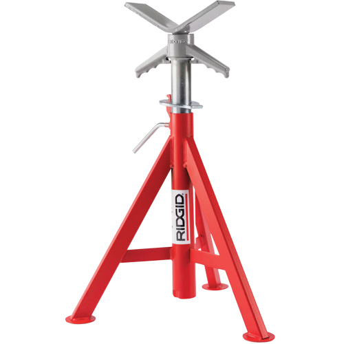 Supports de tuyaux abaiss&eacute; en V no VJ-98, 51-96 cm R&eacute;glage de la hauteur, 12" Capacit&eacute; max. de tuyau, 2500 lb Capacit&eacute; de charge max. Distribution Jean Lapalme