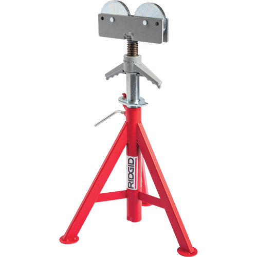 Roller Head Low Pipe Stand #RJ-98, 59-104 cm Height Adjustment, 12" Max. Pipe Capacity, 1000 lbs. Max. Weight Capacity Distribution Jean Lapalme