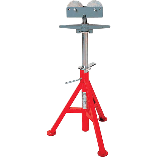 Roller Head  High Pipe Stand #RJ-99, 82-140 cm Height Adjustment, 12" Max. Pipe Capacity, 1000 lbs. Max. Weight Capacity Distribution Jean Lapalme