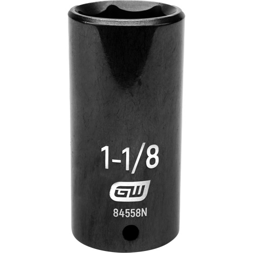 SAE Socket, Impact, 1-1/8", 1/2" Drive, 6 Points, Deep Distribution Jean Lapalme