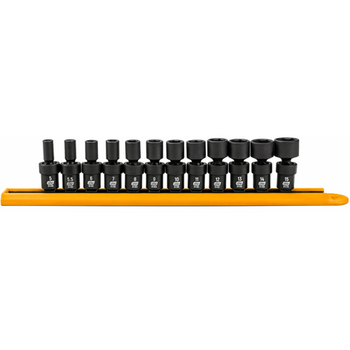 12-Piece 1/4" Drive 6 Point Universal impact Metric Flex Socket Set Distribution Jean Lapalme
