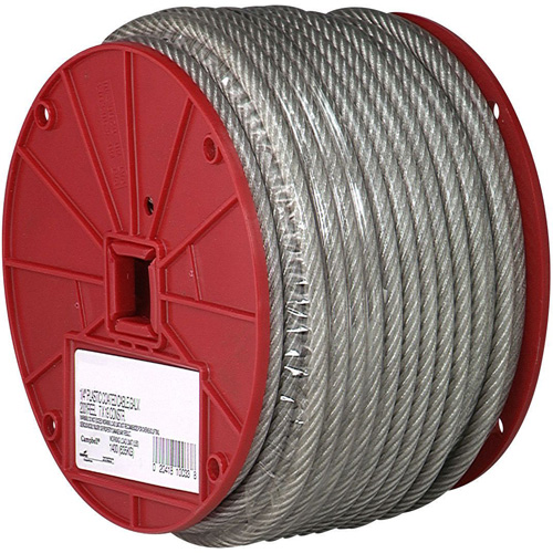 C&acirc;ble m&eacute;tallique, 200' (60,96 m) x 1/4", 1400 lb (0,7 tonnes), Rev&ecirc;tement de vinyle Distribution Jean Lapalme