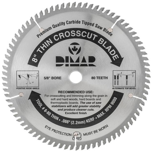 Lame de scie industrielle - coupe en travers &agrave; voie &eacute;troite, 8", 80 dents, Pour Bois Distribution Jean Lapalme