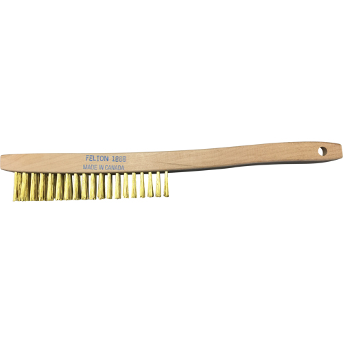 Brosses de nettoyage &agrave; manche recourb&eacute;, Laiton, 4 x 19 rangs de fils, Longueur 14" Distribution Jean Lapalme