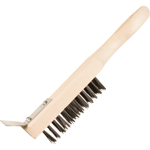 Scratch Brush With Scraper, Steel, 5 x 13 Wire Rows, 11-3/8" Long Distribution Jean Lapalme
