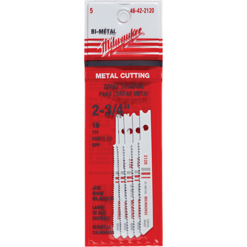 Lames de scie sauteuse, Bim&eacute;tal, Tige en U, 2-3/4" lo, 18 dents par pouce Distribution Jean Lapalme