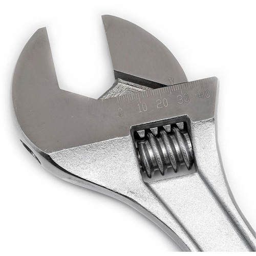 Adjustable Tapered Handle Wrench - Carded, 15" L, 1-11/16"/43 mm Max Width, Chrome/Polished Distribution Jean Lapalme